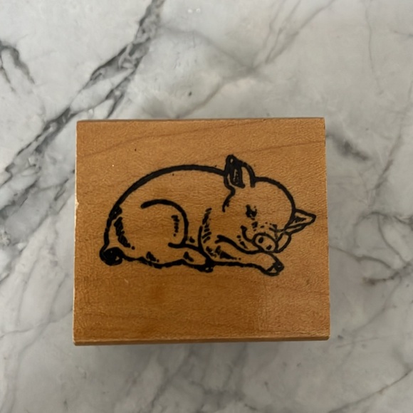 Pair of pig rubber stamps - Picture 4 of 5